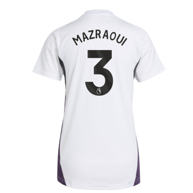 2025-2026 Man Utd Training Jersey (White) - Womens (Mazraoui 3)-Football Jersey Hub