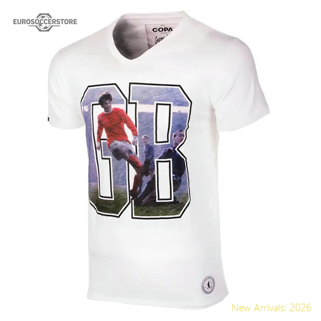 George Best GB1 T-Shirt (White)-Football Jersey Hub