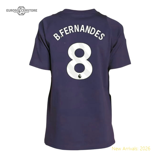 2025-2026 Man Utd Training Tee (Aurora Plum) - Kids (B.Fernandes 8)-Football Jersey Hub