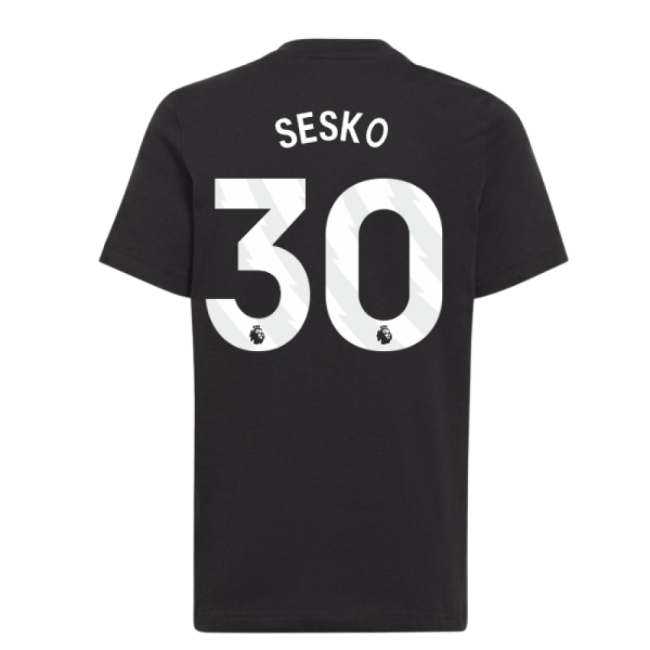 2025-2026 Man Utd EU Training Tee (Black) (Sesko 30)-Football Jersey Hub