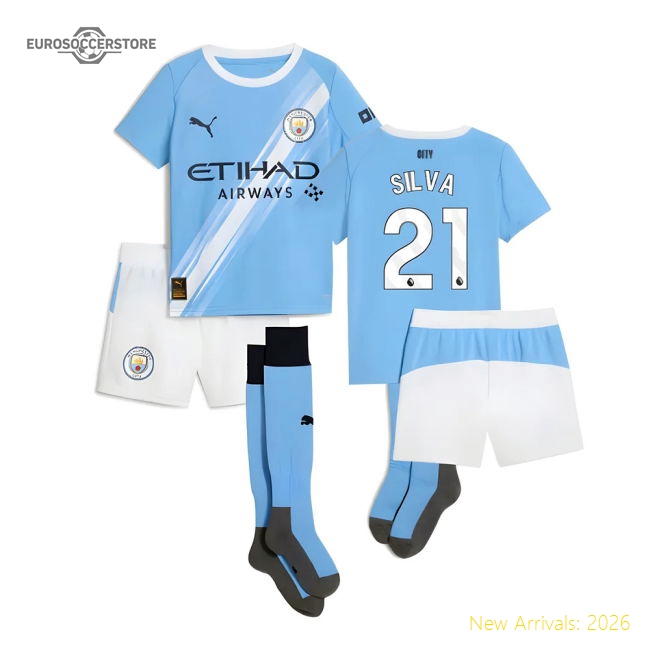 2025-2026 Man City Home Mini Kit (Silva 21)-Football Shirts Shop