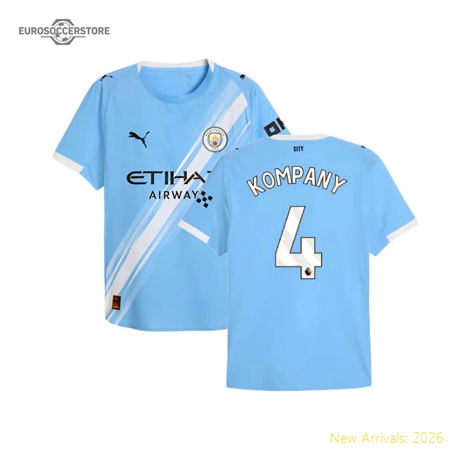 2025-2026 Man City Authentic Home Shirt (Kompany 4)-Football Shirts Shop