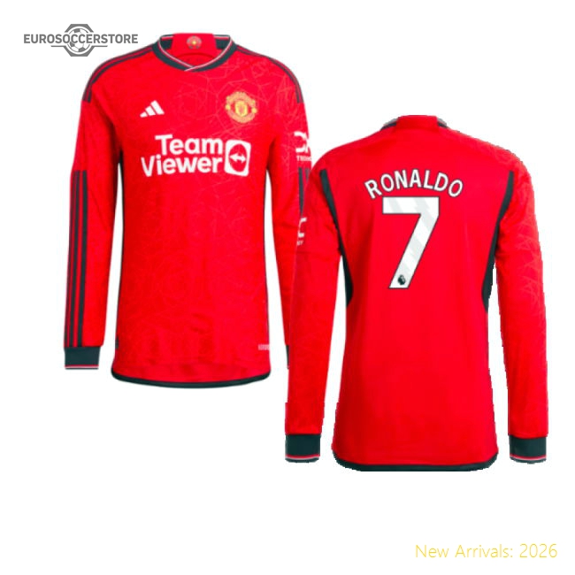 2023-2024 Man Utd Long Sleeve Home Shirt (Ronaldo 7)-Football Jersey Hub