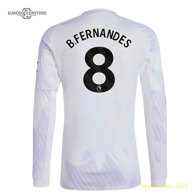 2025-2026 Man Utd Long Sleeve Away Shirt (B.Fernandes 8)-Football Jersey Hub