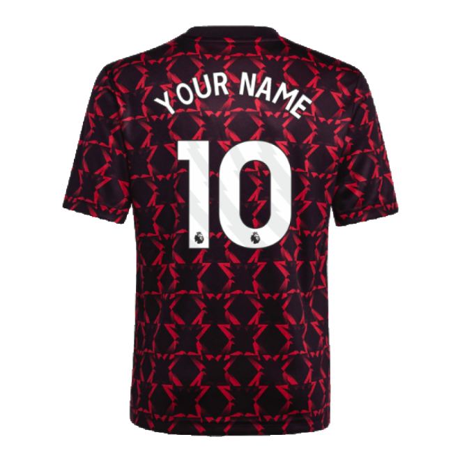 2024-2025 Man Utd Pre-Match Shirt (Black) - Kids (Your Name)-Football Jersey Hub