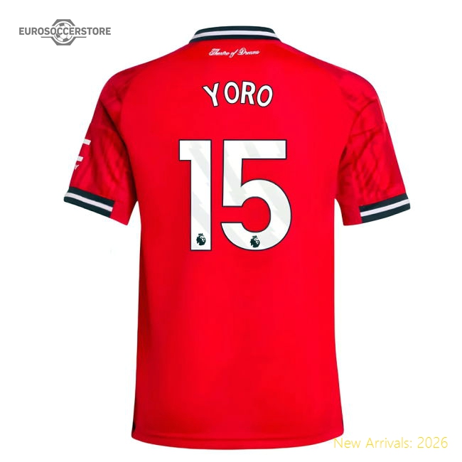 2025-2026 Man Utd Home Shirt (Kids) (Yoro 15)-Football Jersey Hub