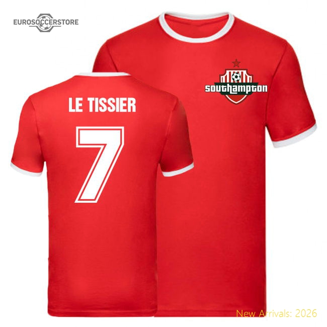 Matt Le Tissier Southampton Ringer Tee (Red)-Vantage Point Soccer