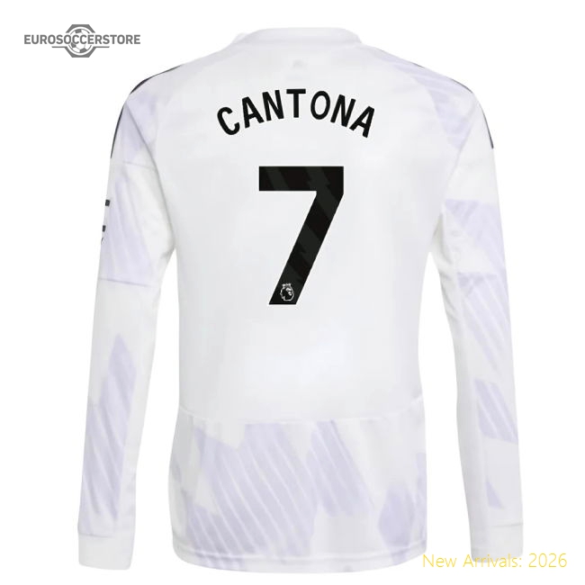 2025-2026 Man Utd Long Sleeve Away Shirt (Kids) (Cantona 7)-Football Jersey Hub