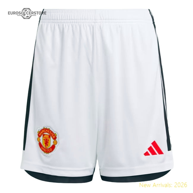 2023-2024 Man Utd Home Shorts (White) - Kids-Football Jersey Hub