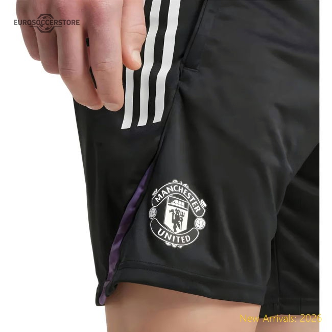 2025-2026 Man Utd Training Shorts (Black)-Football Jersey Hub