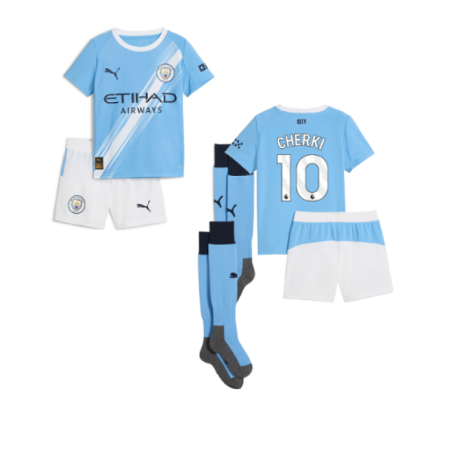 2025-2026 Man City Home Mini Kit (Cherki 10)-Football Shirts Shop
