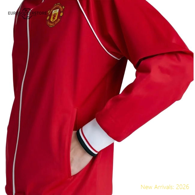 Man Utd 1999 Home Inspired Retro Track Jacket (Red)-Football Jersey Hub