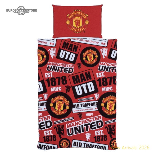 Manchester United FC Patch Single Duvet Set-Football Jersey Hub