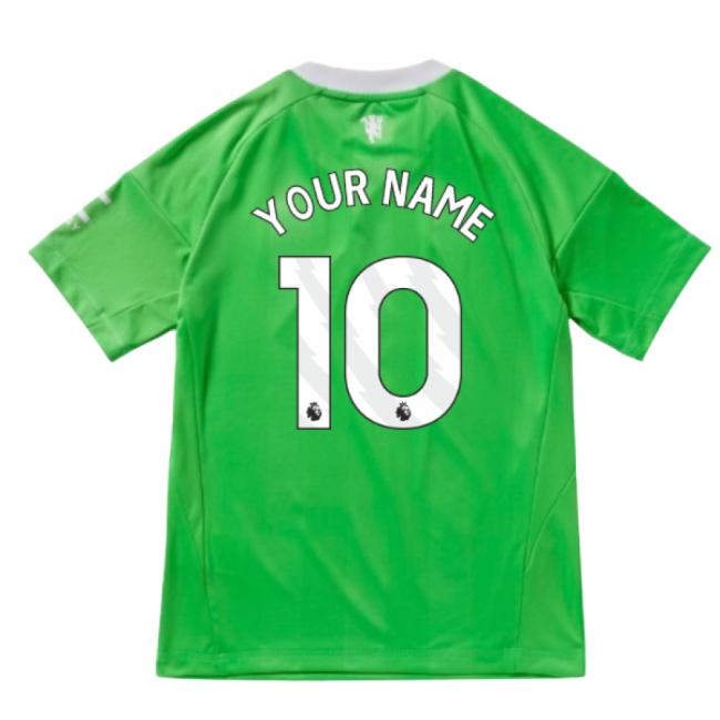 2025-2026 Man Utd Third Goalkeeper Shirt (Green) - Kids (Your Name)-Football Jersey Hub