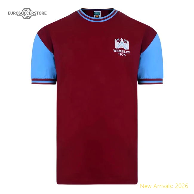Score Draw West Ham United 1975 FA Cup Final No4 Retro Football Shirt-Vantage Point Soccer