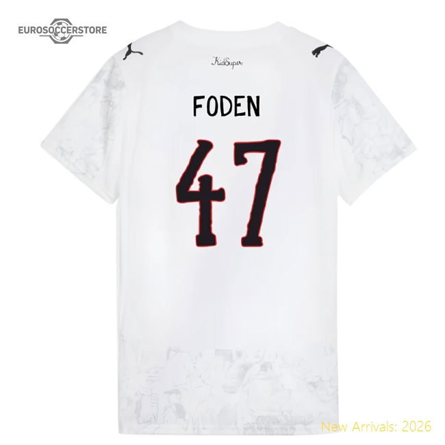 2025-2026 KIDSUPER x Manchester City CWC Shirt (White) - Womens (Foden 47)-Football Shirts Shop