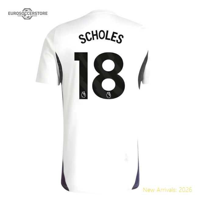2025-2026 Man Utd Training Jersey (White) (Scholes 18)-Football Jersey Hub