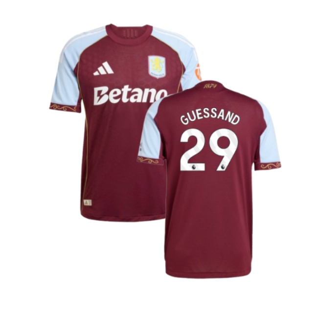 2025-2026 Aston Villa Authentic Home Shirt (Guessand 29)-PitchVibe Kits