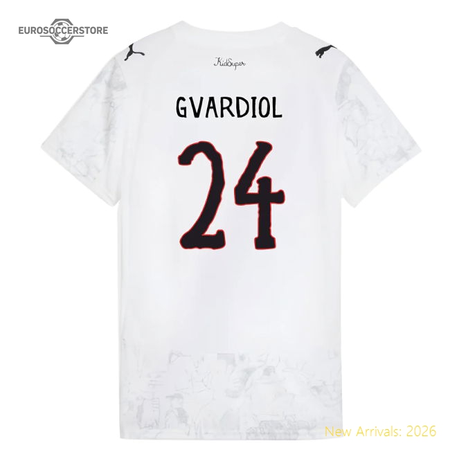2025-2026 KIDSUPER x Manchester City CWC Shirt (White) - Womens (Gvardiol 24)-Football Shirts Shop