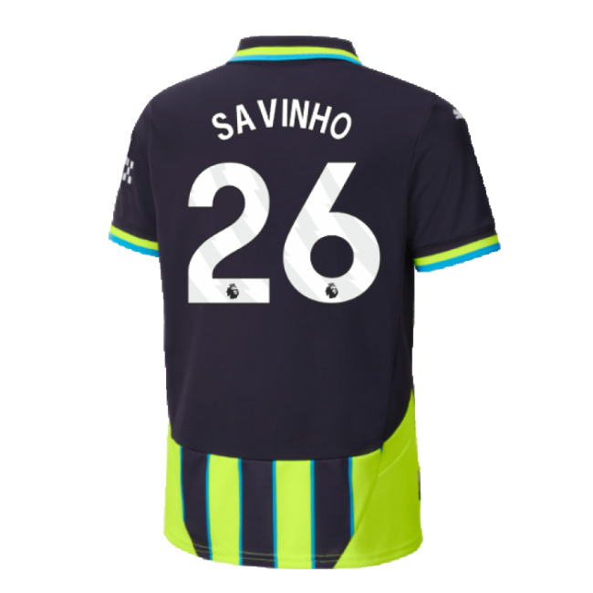 2024-2025 Man City Away Shirt (Kids) (Savinho 26)-Football Jersey Hub