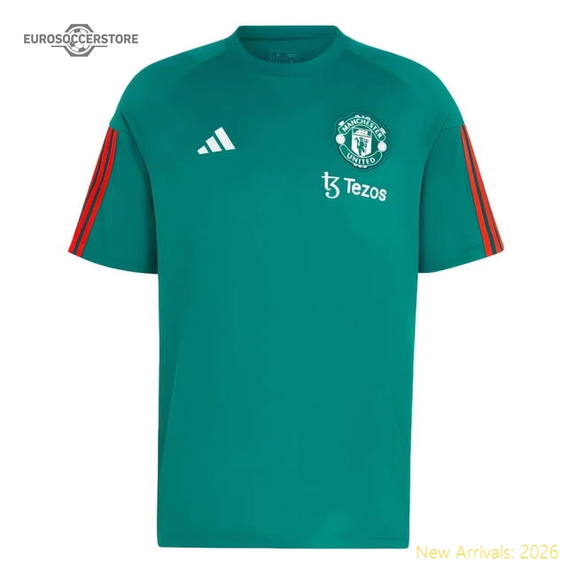 2023-2024 Man Utd Training Tee (Green)-Football Jersey Hub