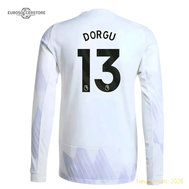 2025-2026 Man Utd Authentic Long Sleeve Away Shirt (Dorgu 13)-Football Jersey Hub