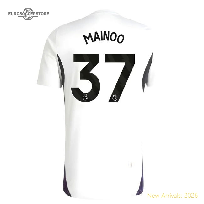 2025-2026 Man Utd Training Jersey (White) (Mainoo 37)-Football Jersey Hub