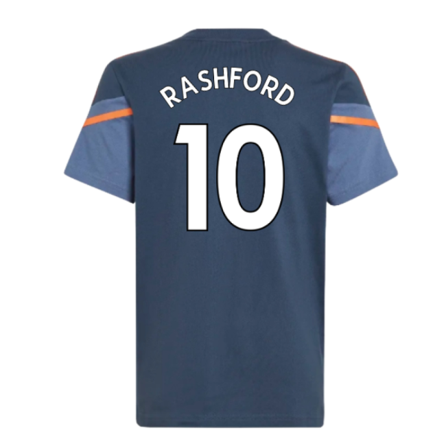 2022-2023 Man Utd Training Tee (Crew Navy) - Kids (RASHFORD 10)-Football Jersey Hub