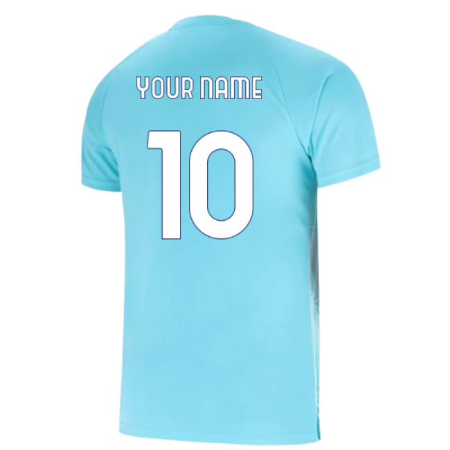 2025-2026 Lazio Pre Match Shirt (Azure Blue) (Your Name)-Vantage Point Soccer
