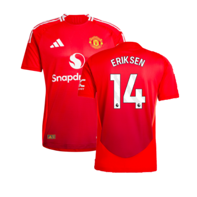 2024-2025 Man Utd Authentic Home Shirt (Eriksen 14)-Football Jersey Hub