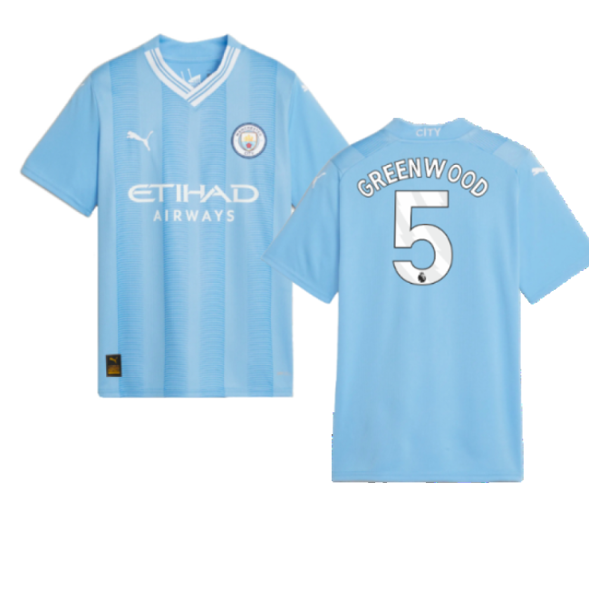 2023-2024 Man City Home Shirt (Kids) (Greenwood 5)-Football Shirts Shop