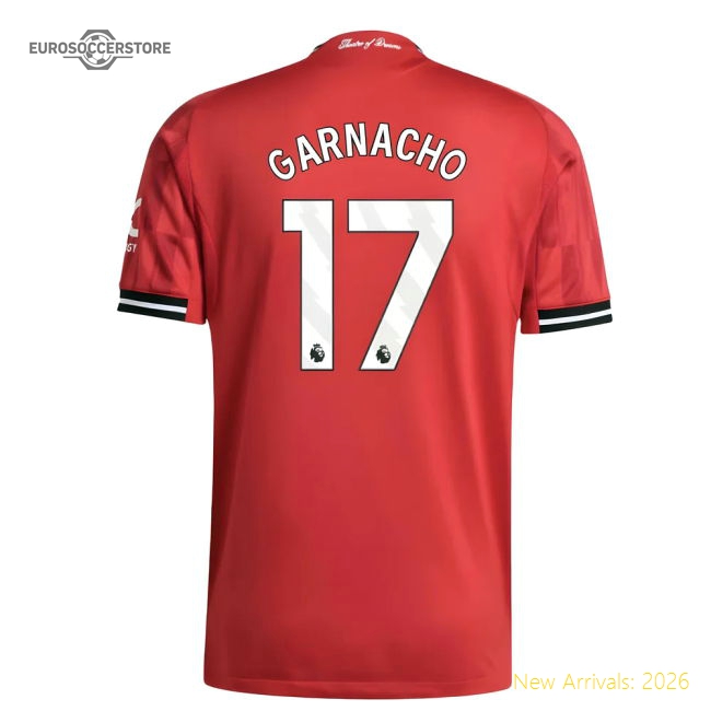 2025-2026 Man Utd Authentic Home Shirt (Garnacho 17)-Football Jersey Hub