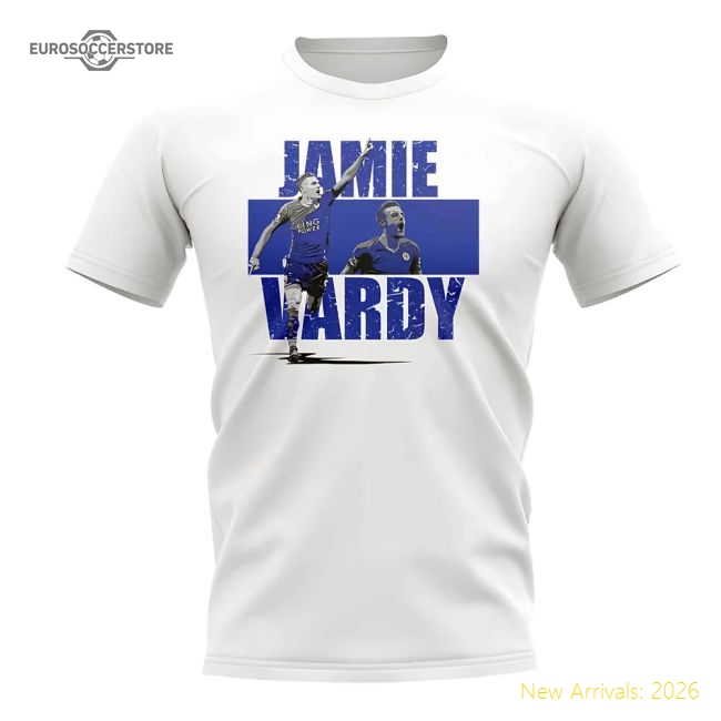 Jamie Vardy Player Collage T-Shirt (White)-Vantage Point Soccer