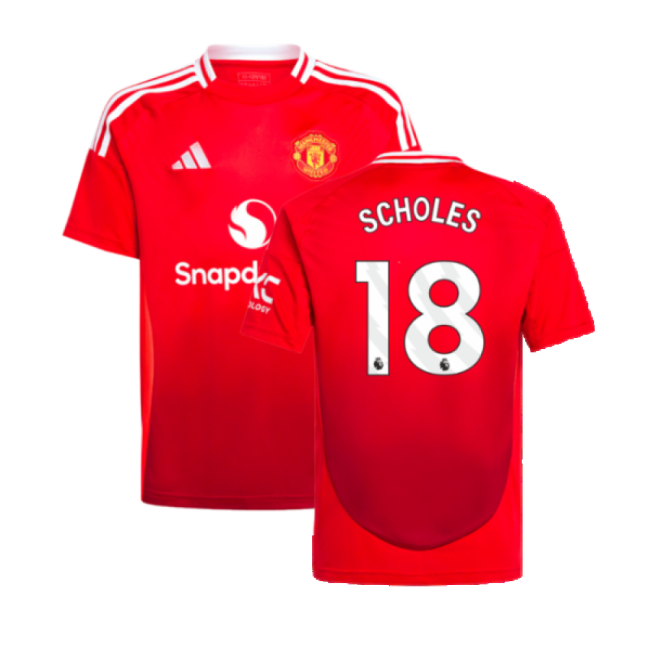 2024-2025 Man Utd Home Shirt (Kids) (Scholes 18)-Football Jersey Hub