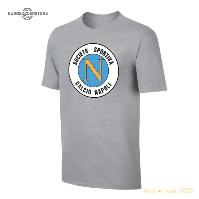 Napoli \'Retro Logo\' t-shirt - Grey-Vantage Point Soccer