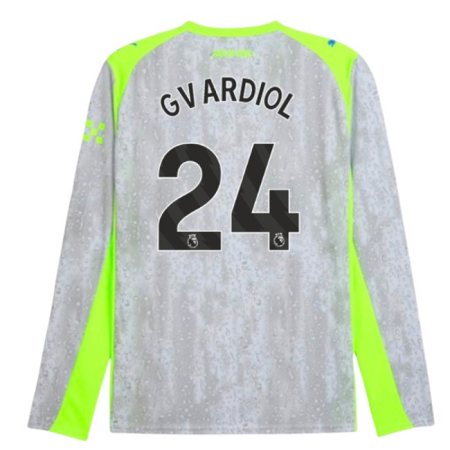2025-2026 Man City Long Sleeve Third Shirt (Gvardiol 24)-Football Jersey Hub