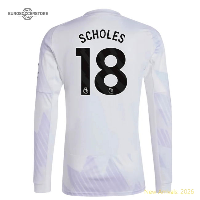 2025-2026 Man Utd Long Sleeve Away Shirt (Scholes 18)-Football Jersey Hub