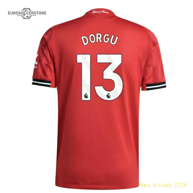 2025-2026 Man Utd Authentic Home Shirt (Dorgu 13)-Football Jersey Hub