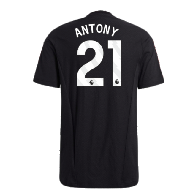 2023-2024 Man Utd Training Tee (Black) (Antony 21)-Football Jersey Hub