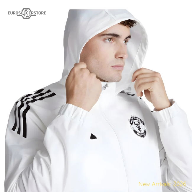 2025-2026 Man Utd Allweather Jacket (White)-Football Jersey Hub