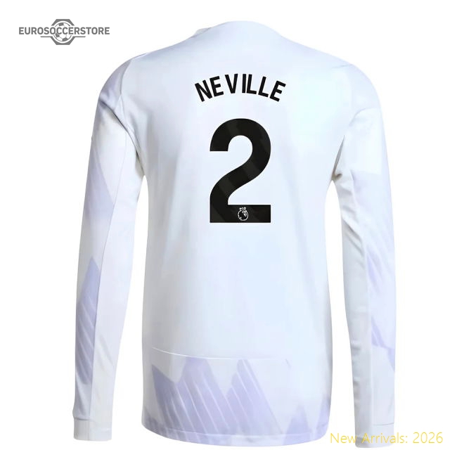 2025-2026 Man Utd Authentic Long Sleeve Away Shirt (Neville 2)-Football Jersey Hub