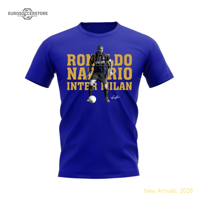 Ronaldo Nazario Inter Milan Player Tee (Royal Blue)-Football Shirts Shop