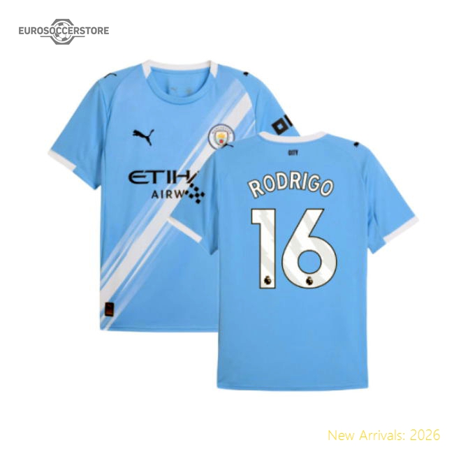2025-2026 Man City Home Shirt (Rodrigo 16)-Football Shirts Shop