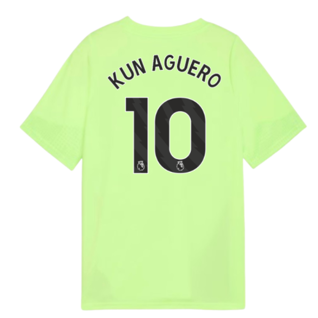 2025-2026 Man City Training Jersey (Fizzy Apple) - Kids (Kun Aguero 10)-Football Shirts Shop