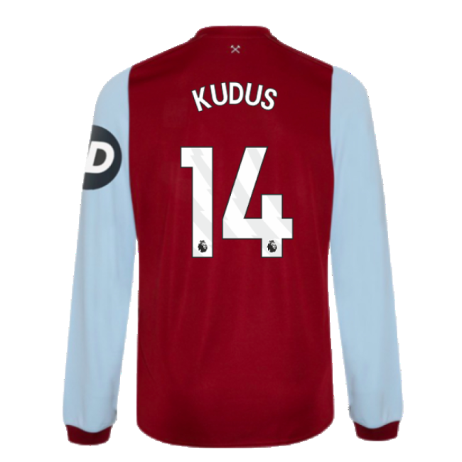 2023-2024 West Ham Long Sleeve Home Shirt (Kudus 14)-Vantage Point Soccer