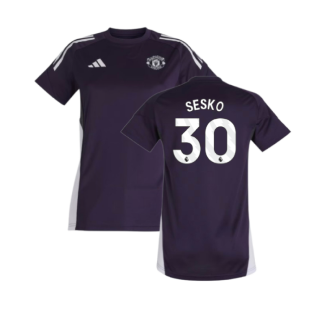 2025-2026 Man Utd Training Jersey (Aurora Plum) - Womens (Sesko 30)-Football Jersey Hub