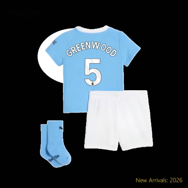 2025-2026 Man City Home Baby Kit (Greenwood 5)-Football Jersey Hub