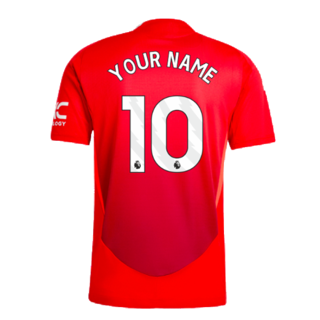 2024-2025 Man Utd Authentic Home Shirt (Your Name)-Football Jersey Hub