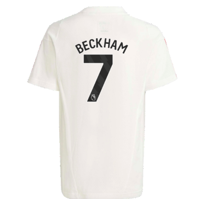 2023-2024 Man Utd Training Tee (White) - Kids (Beckham 7)-Football Jersey Hub