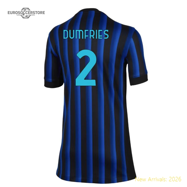 2025-2026 Inter Milan Home Shirt (Kids) (Dumfries 2)-Football Shirts Shop